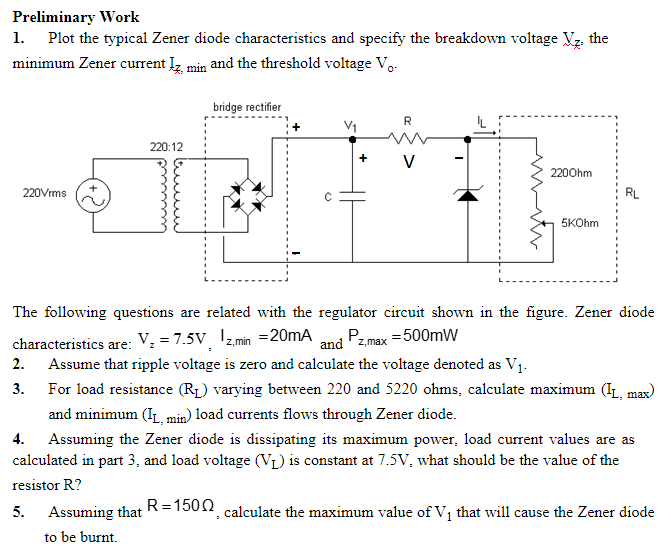preliminary work 1 plot the typical zener diode characteristics and